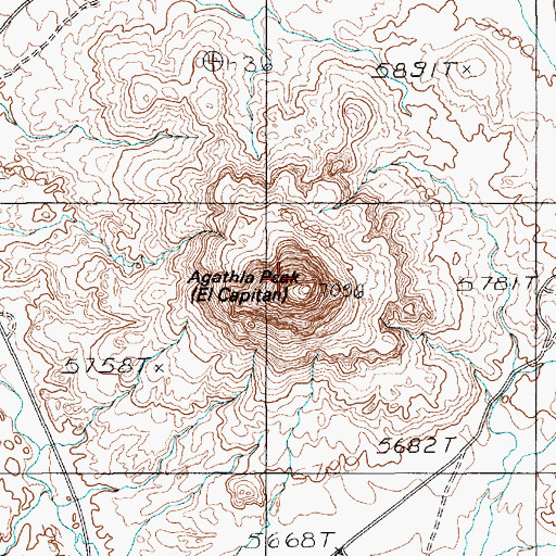 Topographic Map of Agathla Peak, AZ