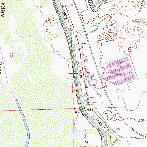 Topographic Map of Gila Main Canal, AZ