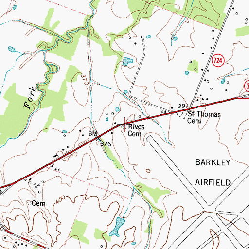 Topographic Map of Rives Cemetery, KY