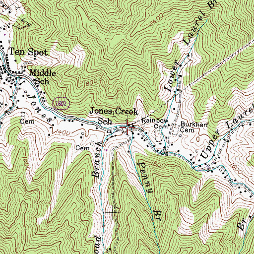 Topographic Map of Road Branch, KY