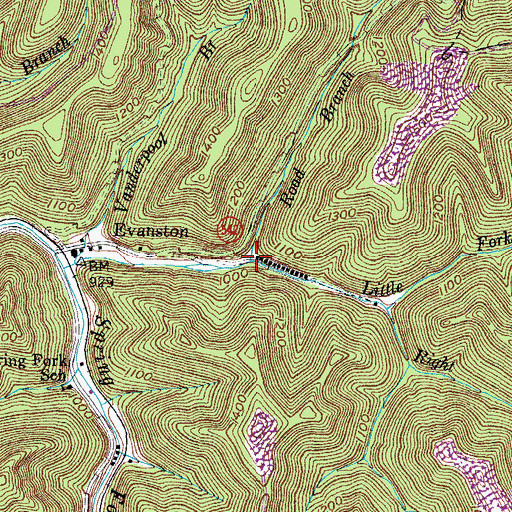 Topographic Map of Road Branch, KY