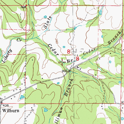 Topographic Map of Holliman Branch, AR