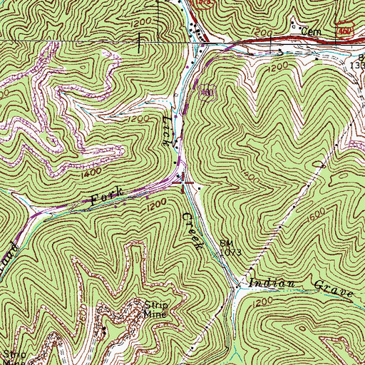 Topographic Map of Road Fork, KY