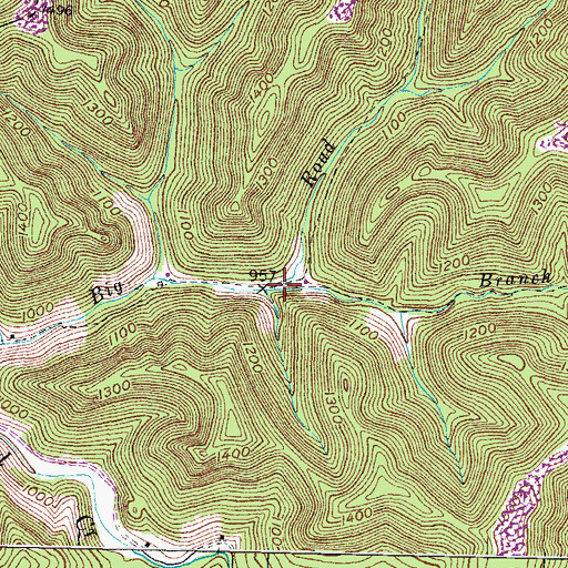 Topographic Map of Road Fork, KY