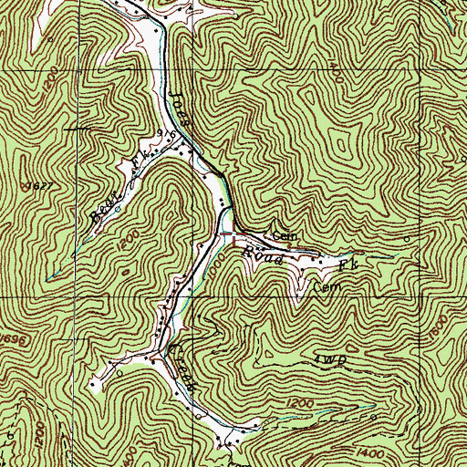 Topographic Map of Road Fork, KY