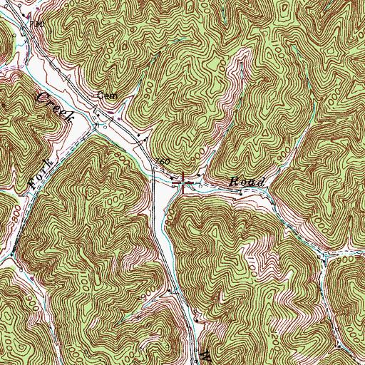Topographic Map of Road Fork, KY