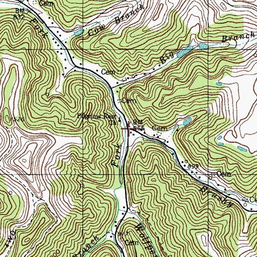 Topographic Map of Road Fork, KY