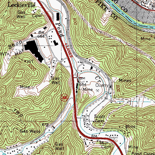 Topographic Map of Road Fork, KY