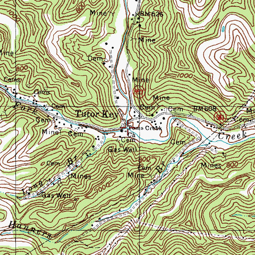 Topographic Map of Road Fork, KY