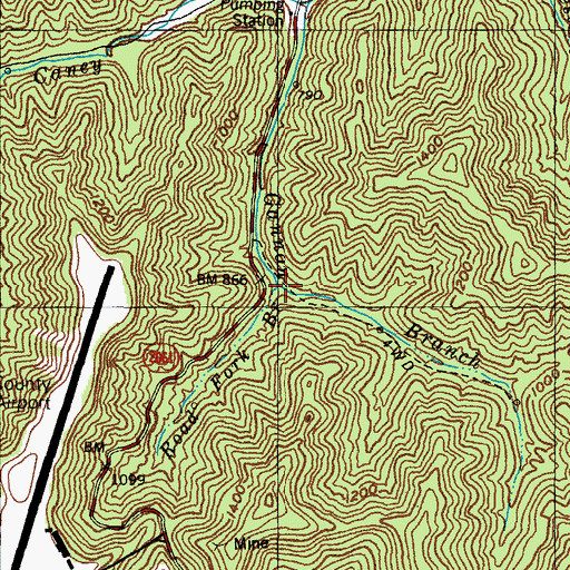 Topographic Map of Road Fork Branch, KY