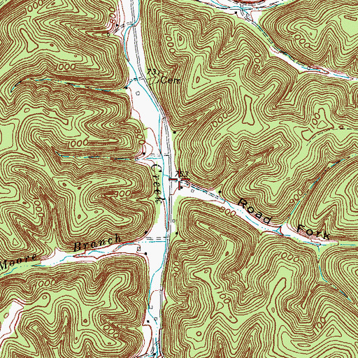 Topographic Map of Road Fork Hollow, KY