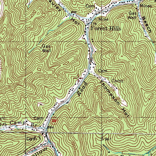 Topographic Map of Road Fork School, KY