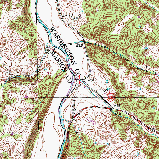 Topographic Map of Road Run, KY