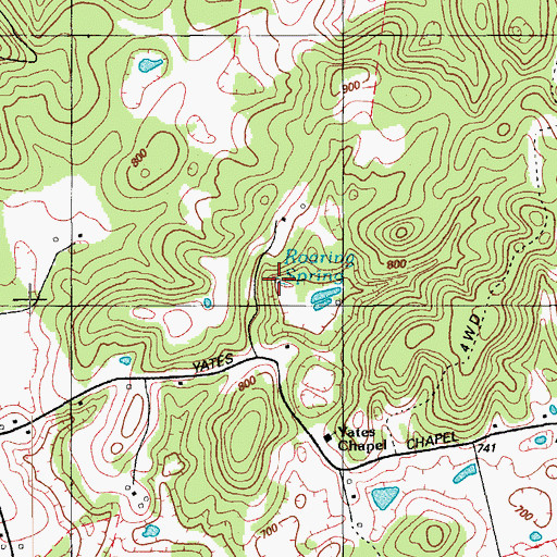 Topographic Map of Roaring Spring, KY