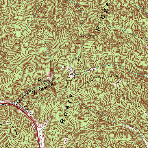 Topographic Map of Roark Ridge, KY