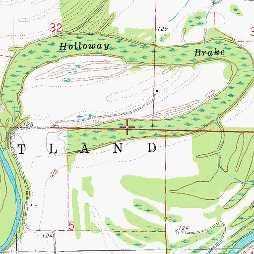 Topographic Map of Holloway Brake, AR