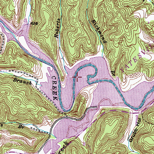 Topographic Map of Roberts Branch, KY