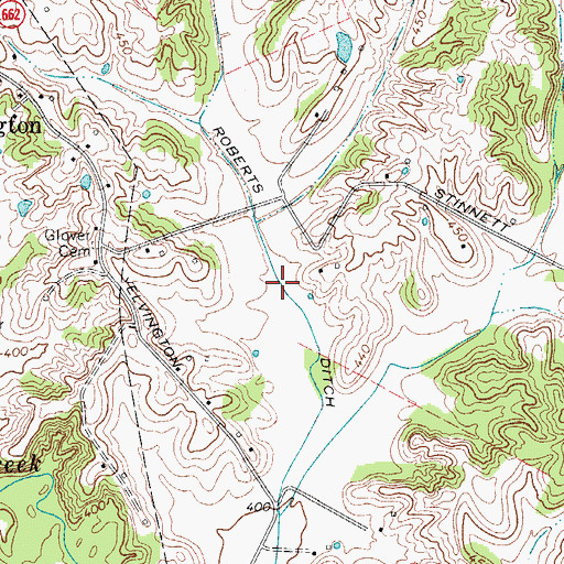 Topographic Map of Roberts Ditch, KY