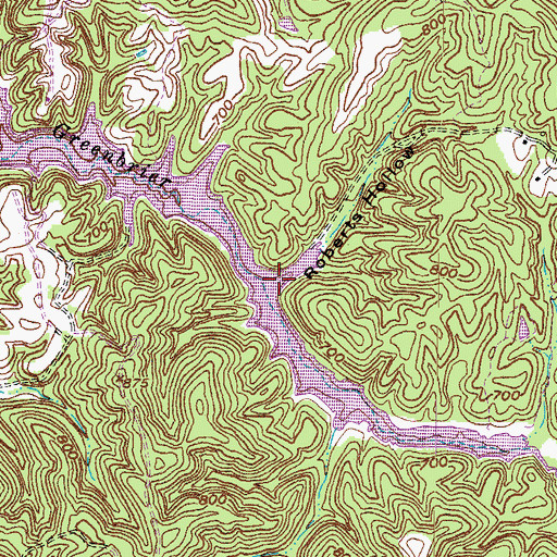 Topographic Map of Roberts Hollow, KY
