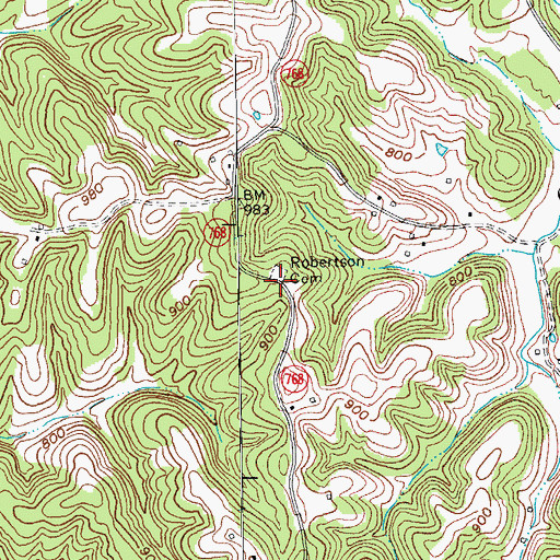 Topographic Map of Robertson Cemetery, KY