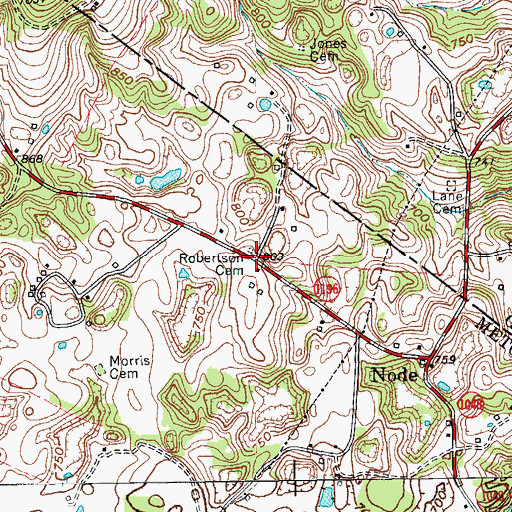 Topographic Map of Robertson Cemetery, KY