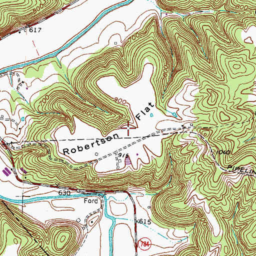 Topographic Map of Robertson Flat, KY