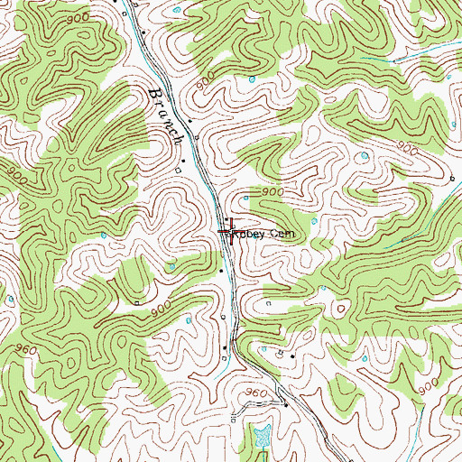 Topographic Map of Robey Cemetery, KY