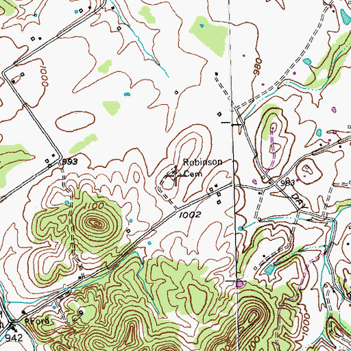 Topographic Map of Robinson Cemetery, KY