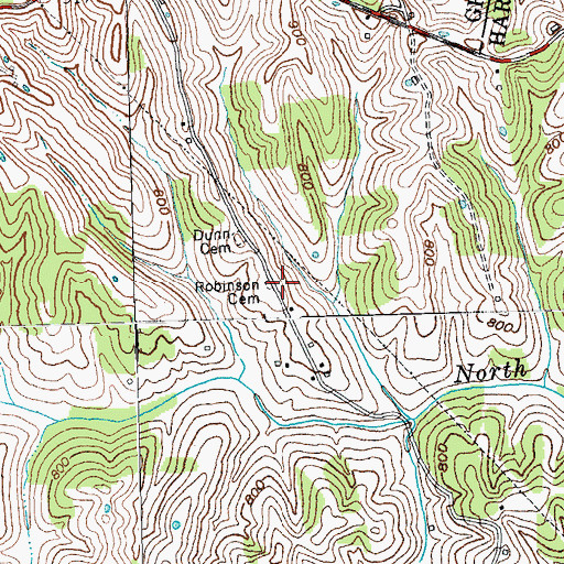 Topographic Map of Robinson Cemetery, KY