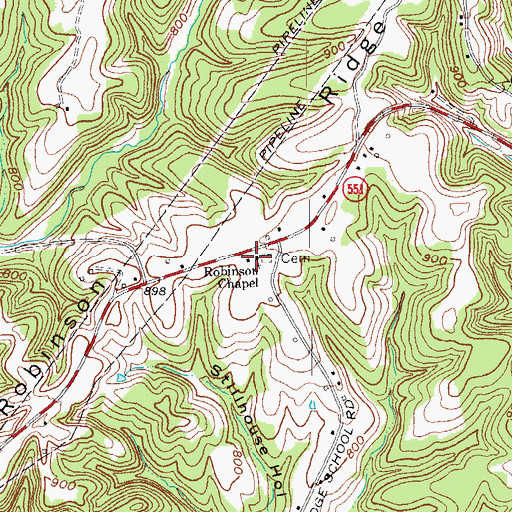 Topographic Map of Robinson Chapel, KY