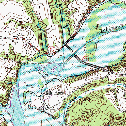 Topographic Map of Robinson Creek, KY