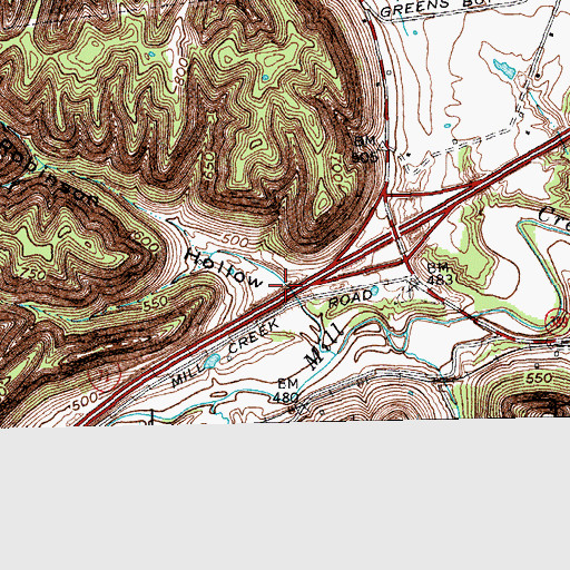 Topographic Map of Robinson Hollow, KY