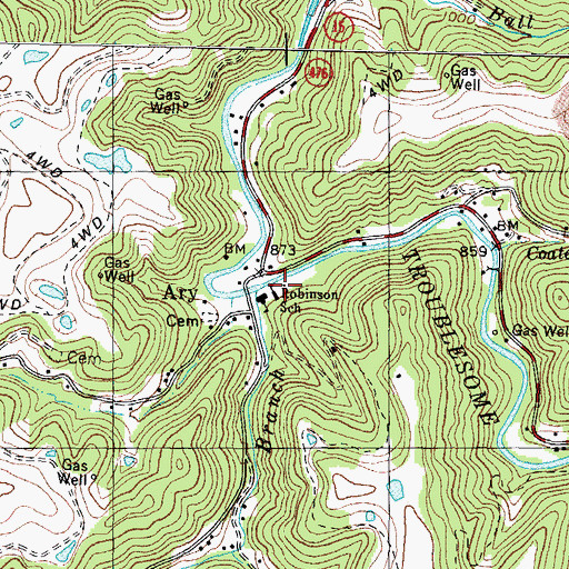 Topographic Map of Robinson School, KY
