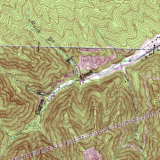 Topographic Map of Rock Branch, KY