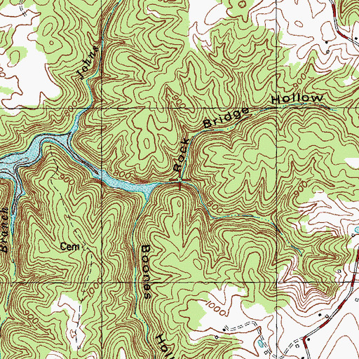 Topographic Map of Rock Bridge Hollow, KY
