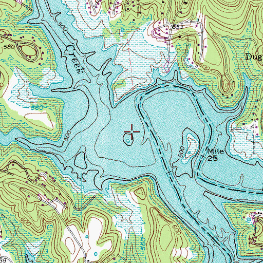 Topographic Map of Rock Creek, KY