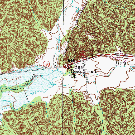 Topographic Map of Rock Front Baptist Church, KY