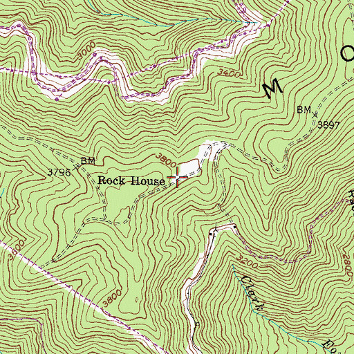 Topographic Map of Rock House, KY