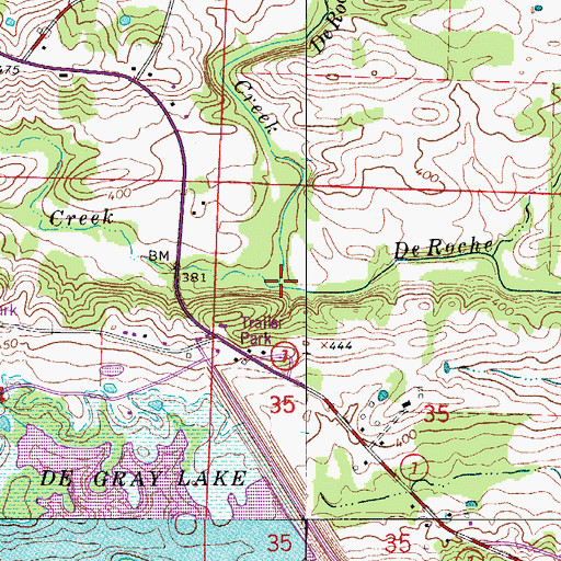 Topographic Map of Holly Creek, AR