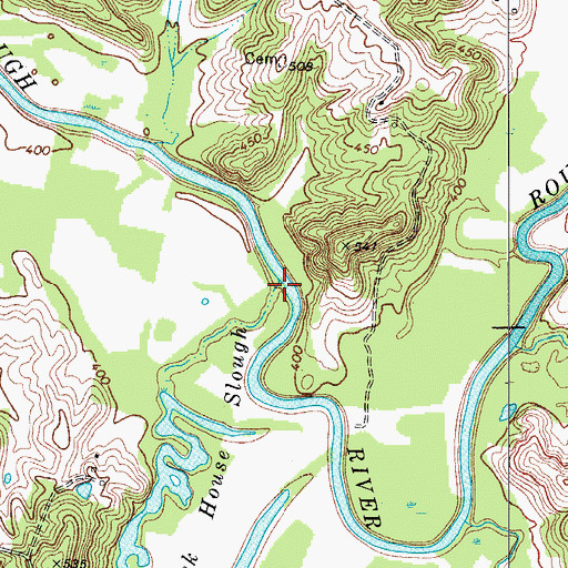Topographic Map of Rock House Slough, KY