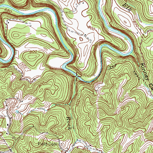 Topographic Map of Rock Lick, KY