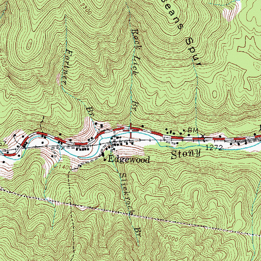 Topographic Map of Rock Lick Branch, KY
