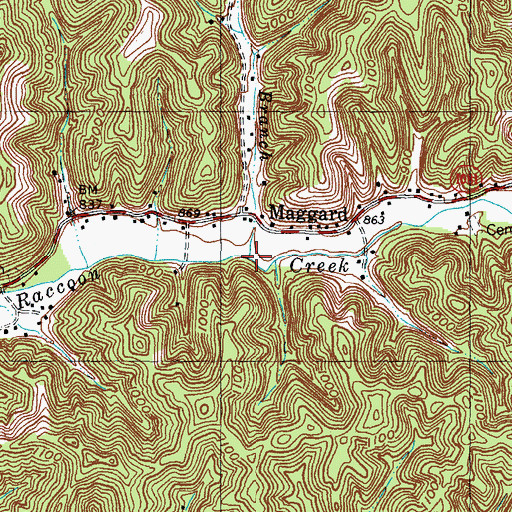 Topographic Map of Rock Lick Branch, KY