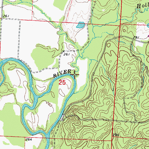Topographic Map of Holly Creek, AR
