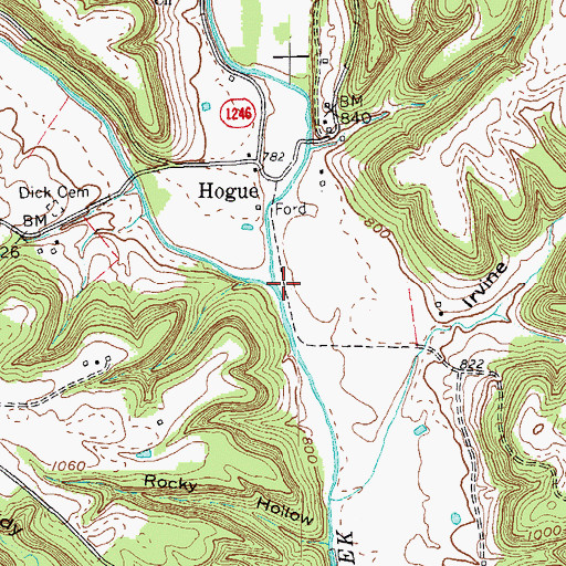Topographic Map of Rock Lick Creek, KY