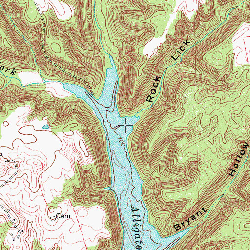 Topographic Map of Rock Lick Hollow, KY