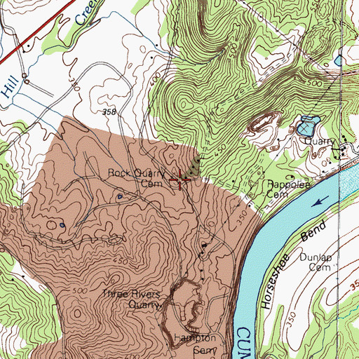 Topographic Map of Rock Quarry Cemetery, KY