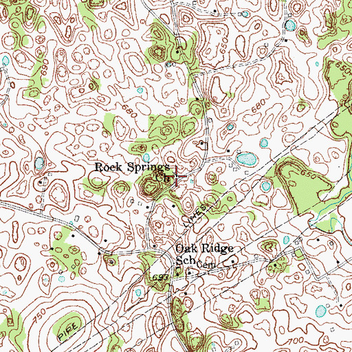 Topographic Map of Rock Springs Church, KY