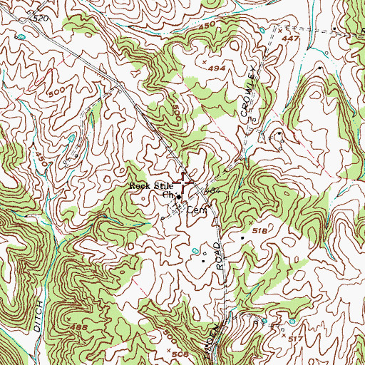 Topographic Map of Rock Stile Church, KY