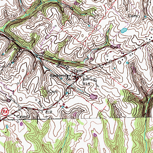 Topographic Map of Rockbridge Church, KY